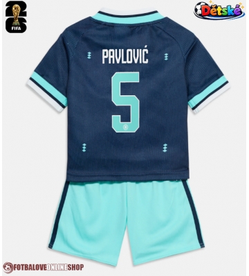 Německo Aleksandar Pavlovic #5 Venkovní dres komplet pro Děti MS 2026 Krátkým Rukávem (+ Krátké kalhoty)